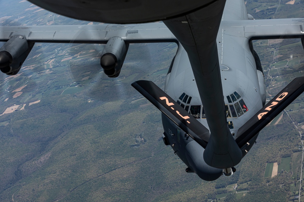 141st Air Refueling Squadron refuels EC-130J Commando Solo