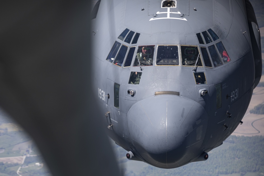 141st Air Refueling Squadron refuels EC-130J Commando Solo