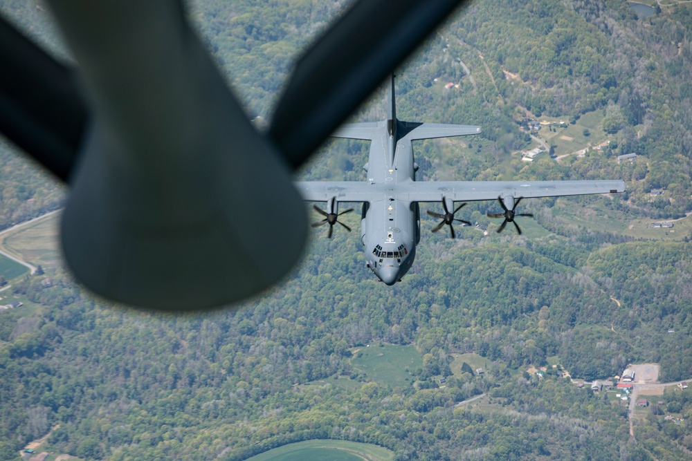 141st Air Refueling Squadron refuels EC-130J Commando Solo