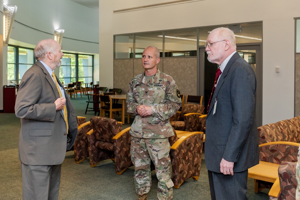 Retired Col. Dan Jarboe and Retired Col. Charles McQueen Visit Their Previous Command Post at Walter Reed Army Institute of Research.