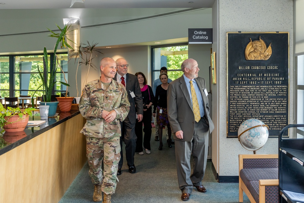 Retired Col. Dan Jarboe and Retired Col. Charles McQueen Visit Their Previous Command Post at Walter Reed Army Institute of Research.