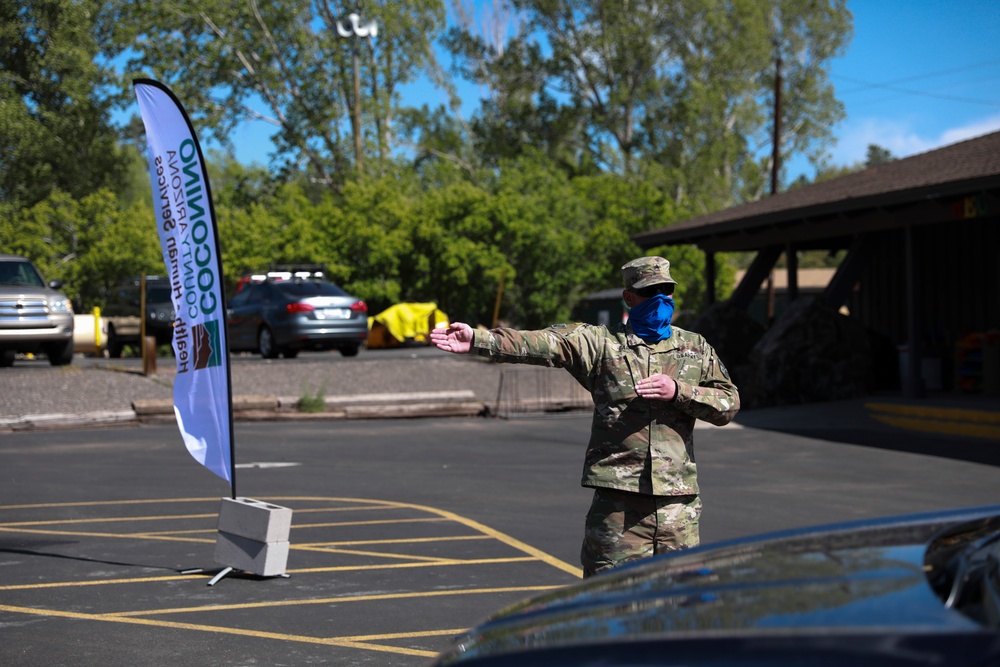 AZNG Supports Coconino County at a Pop-up vaccination site in Munds Park, Ariz.