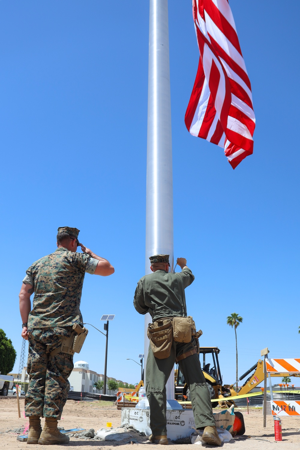 army flag and pole