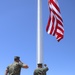 NCO of the Quarter Raises Flag on new Flagpole.