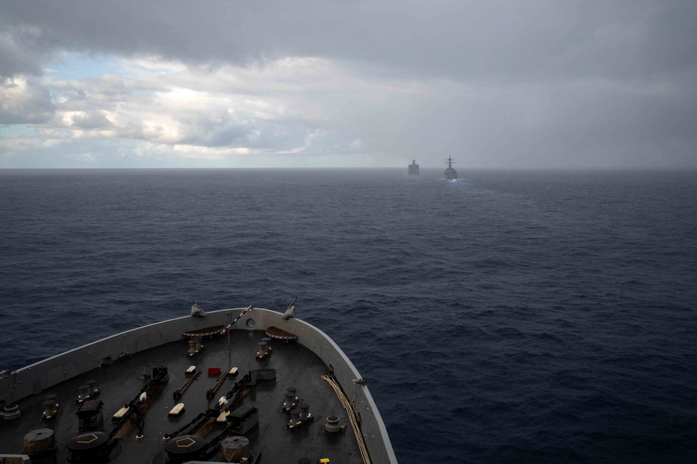 Arlington conducts an underway replenishment