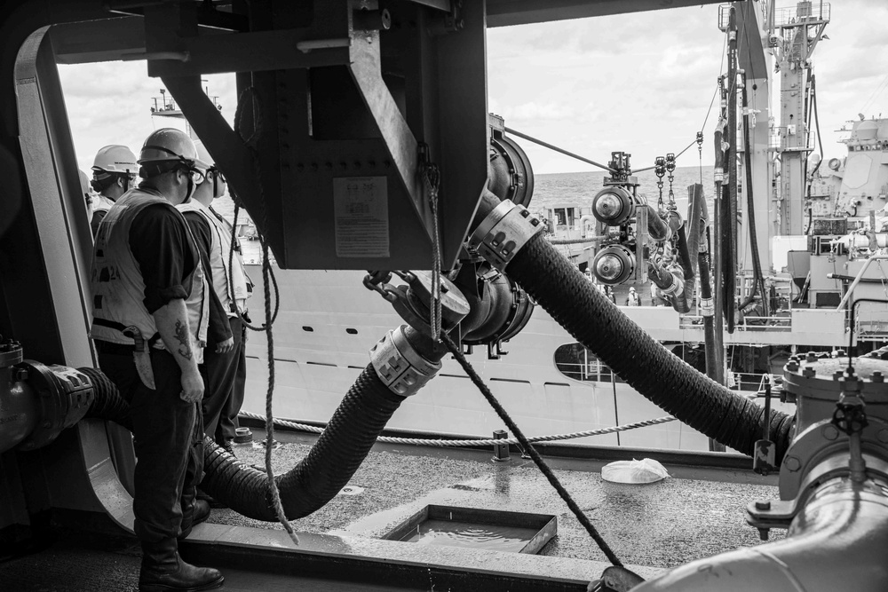 Arlington conducts an underway replenishment