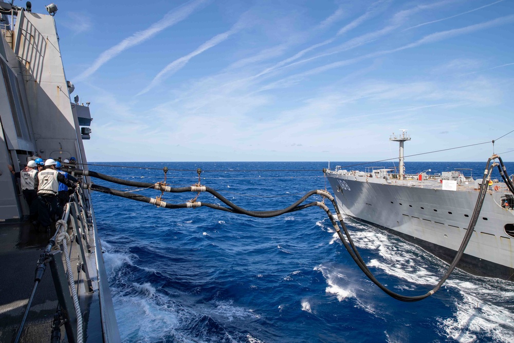 Arlington conducts an underway replenishment