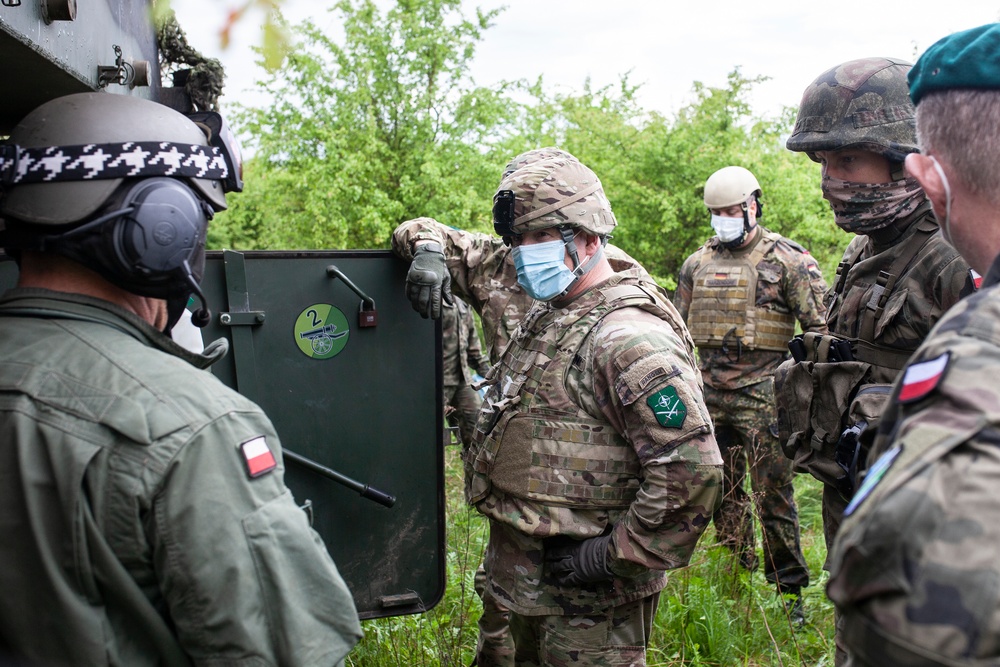 Visiting Krab crew members