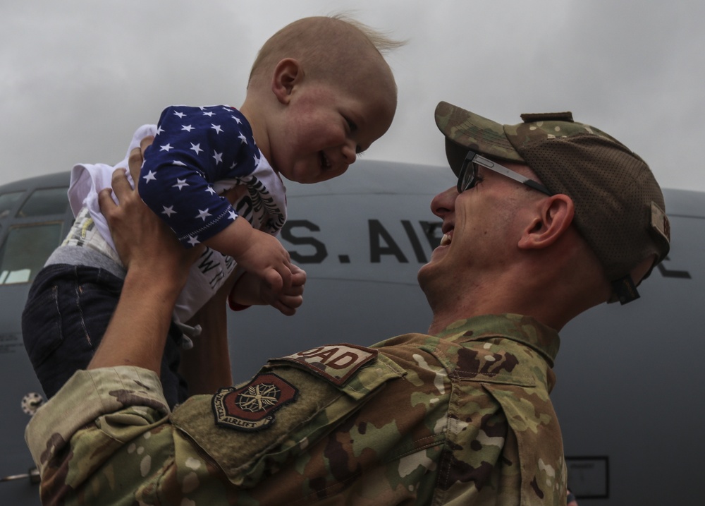 Families and Airmen welcome home 317th Airlift Wing members