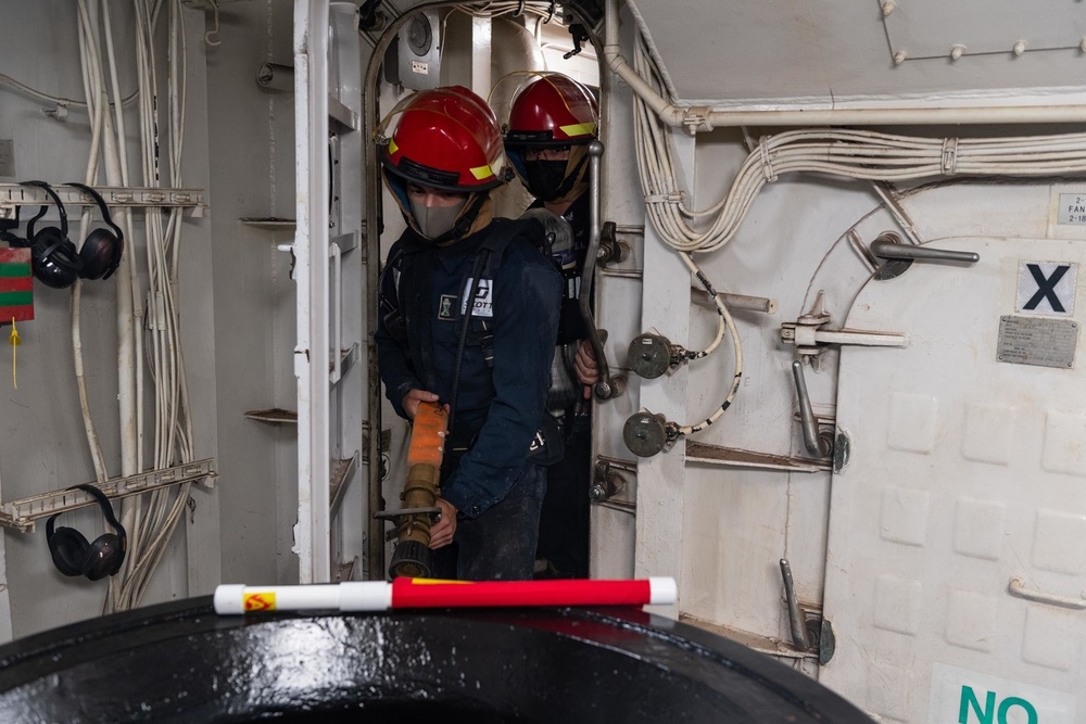 USS New Orleans conducts general quarters drill