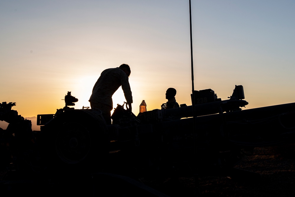 Rounds down range: Bravo Battery trains in supported convoy operations