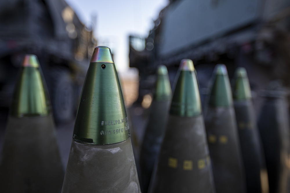 Rounds down range: Bravo Battery trains in supported convoy operations