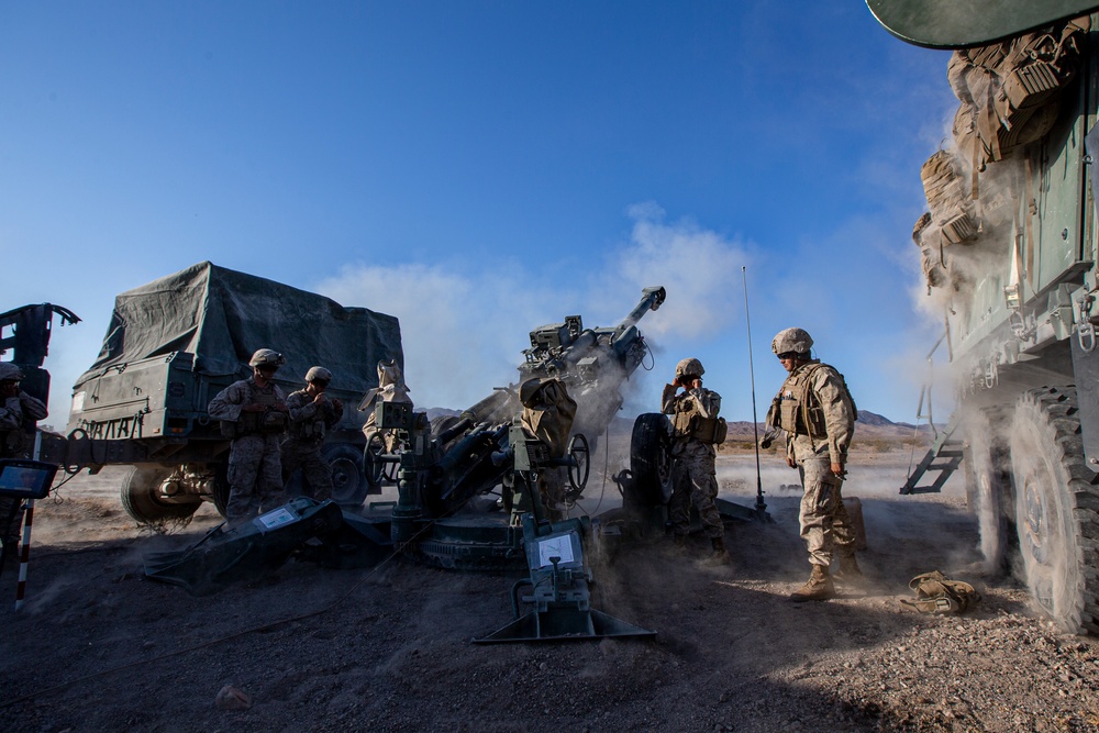 Rounds down range: Bravo Battery trains in supported convoy operations