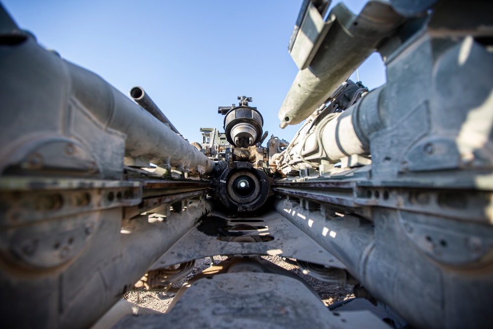 Rounds down range: Bravo Battery trains in supported convoy operations