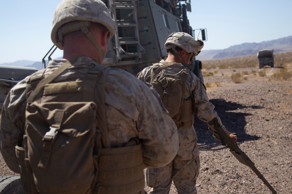 Bravo Battery trains in supported convoy operations