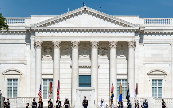President Moon Jae-in of the Republic of Korea Participates in an Armed Forces Full Honors Wreath-Laying Ceremony at the Tomb of the Unknown Soldier