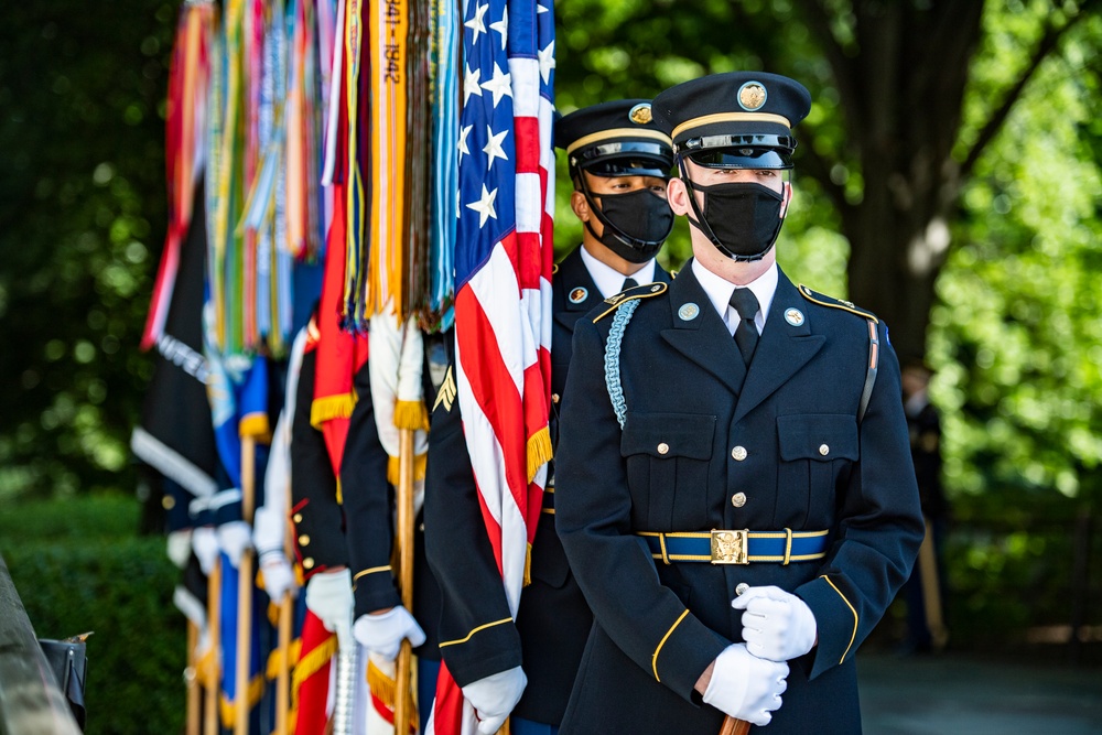 President Moon Jae-in of the Republic of Korea Participates in an Armed Forces Full Honors Wreath-Laying Ceremony at the Tomb of the Unknown Soldier