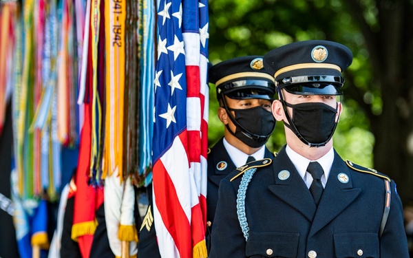 President Moon Jae-in of the Republic of Korea Participates in an Armed Forces Full Honors Wreath-Laying Ceremony at the Tomb of the Unknown Soldier