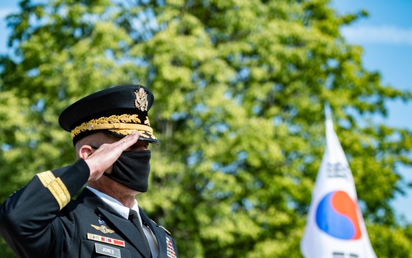 President Moon Jae-in of the Republic of Korea Participates in an Armed Forces Full Honors Wreath-Laying Ceremony at the Tomb of the Unknown Soldier
