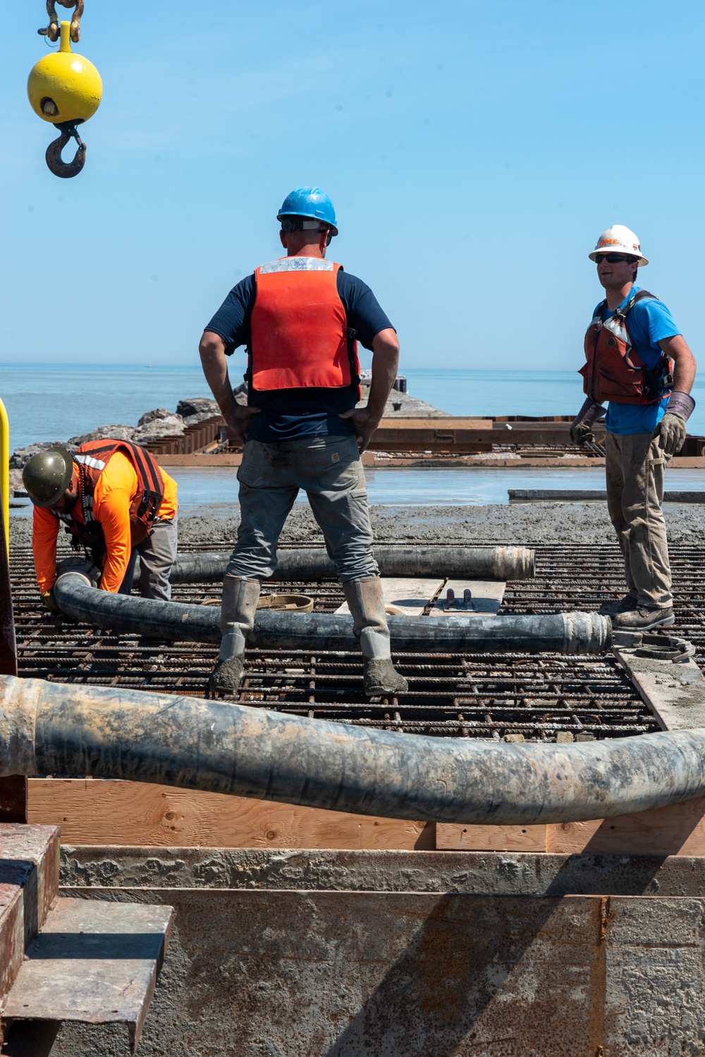 Rochester Harbor east pier repair project, May 2021
