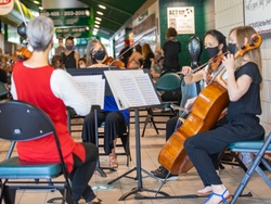 String Quartet Performs at the Cleveland Community Vaccination Center [Image 2 of 4]