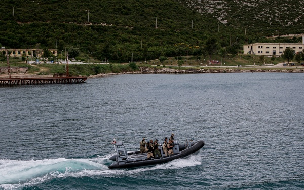 Soldiers and Sailors from Kosovo, Montenegro, Albania and the U.S. execute VBSS training