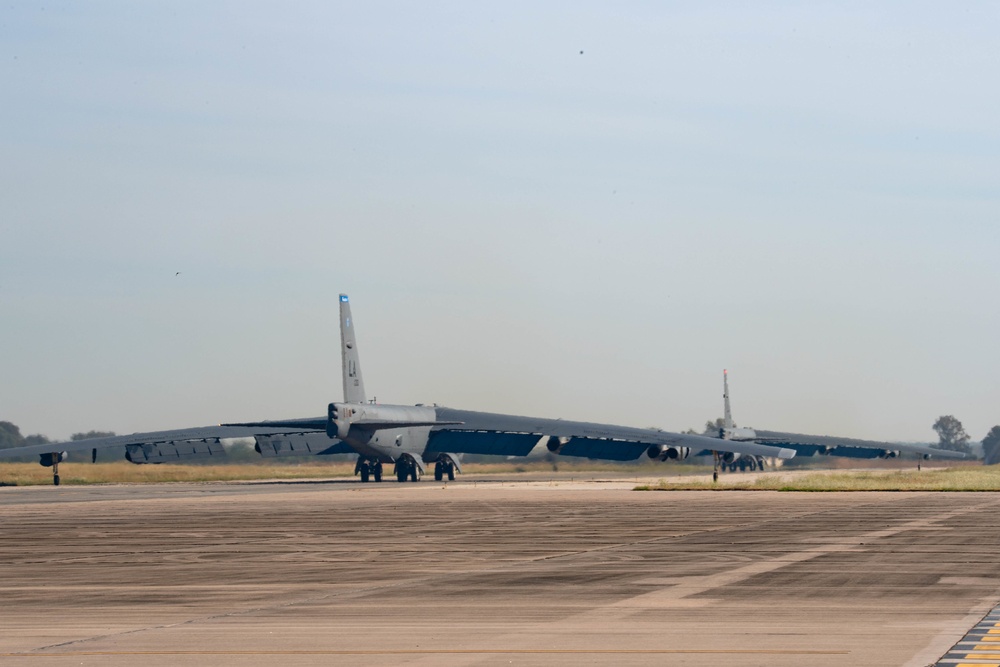 B-52s Take off from Moron Air Base to Support Missions Operations