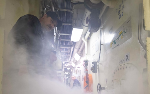 USS Sioux City Sailors Test Air Flow and Ventilation