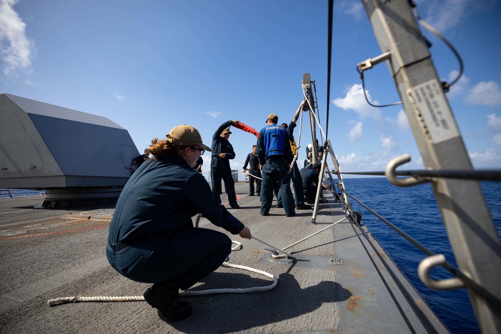 USS Sioux City Sailors Conduct Man Overboard Drills