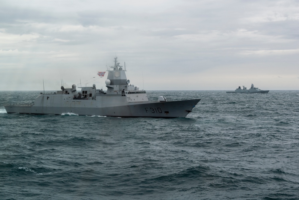 The Air Defense Frigate Forbin participates in Formidable Shield 2021