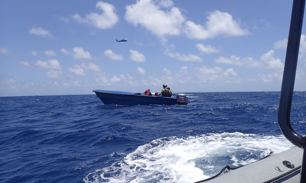 USS Wichita with Embarked U.S. Coast Guard Law Enforcement Detachment Intercepts a Go-Fast Vessel During Counter-Narcotics Operations