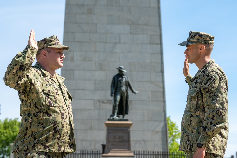 U.S. Navy Sailor Reenlists at Bunker Hill Monument