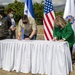 Ribbon cutting ceremony for helicopter landing pad in Tegucigalpa