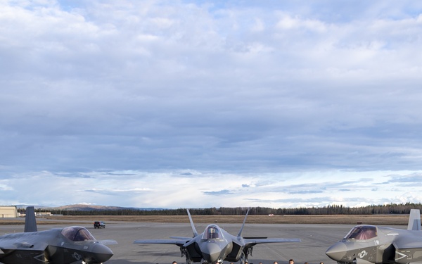 Air Force, Marine Corps, and Navy F-35s support Northen Edge 21