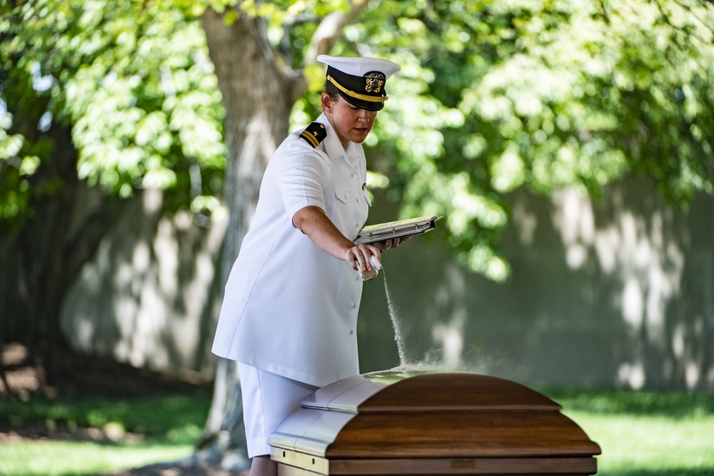 Military Funeral Honors Are Conducted For U.S. Navy Radioman 3rd Class Thomas Griffith in Section 60