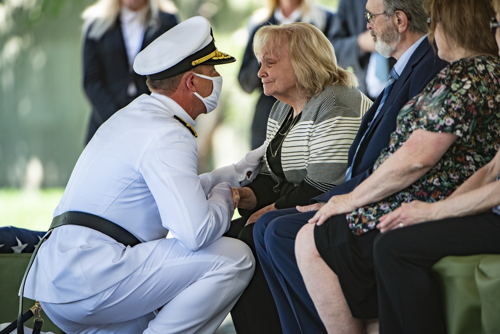 Military Funeral Honors Are Conducted For U.S. Navy Radioman 3rd Class Thomas Griffith in Section 60