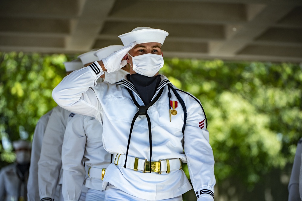 Military Funeral Honors Are Conducted For U.S. Navy Radioman 3rd Class Thomas Griffith in Section 60