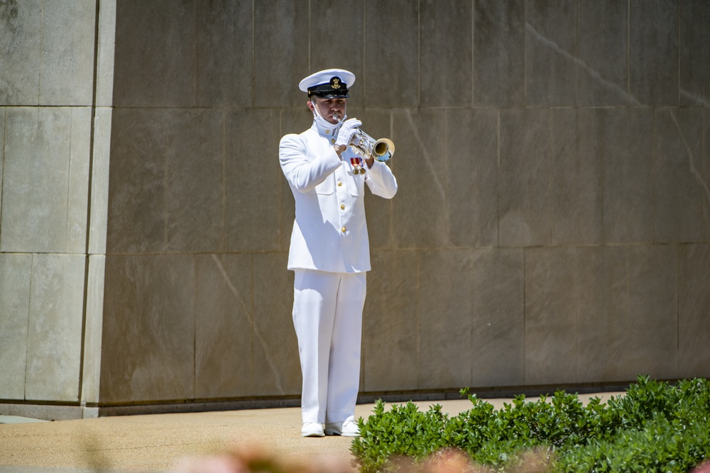 Military Funeral Honors Are Conducted For U.S. Navy Radioman 3rd Class Thomas Griffith in Section 60