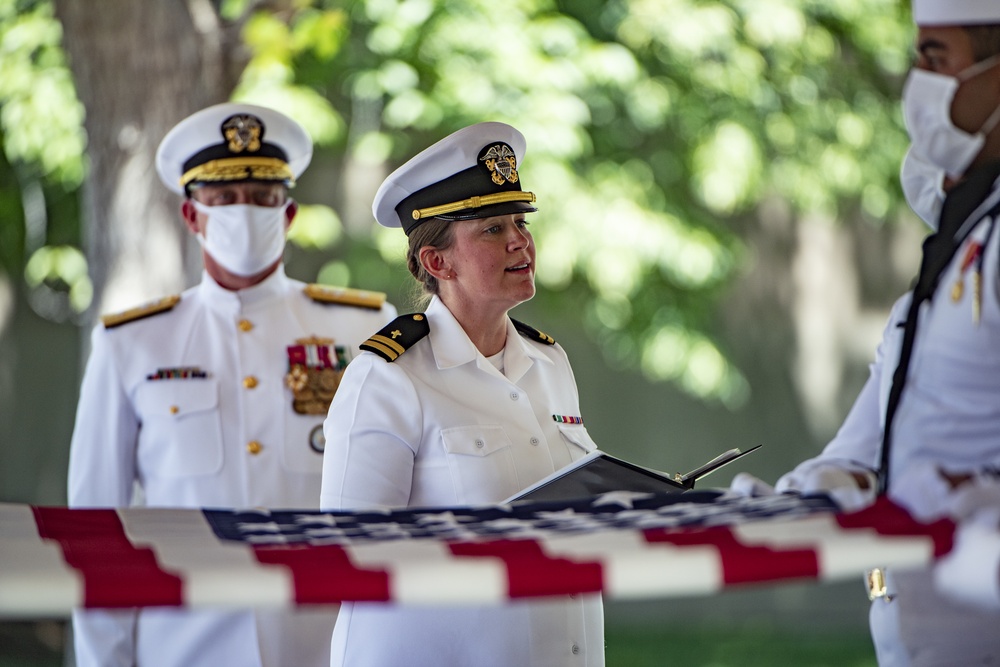 Military Funeral Honors Are Conducted For U.S. Navy Radioman 3rd Class Thomas Griffith in Section 60