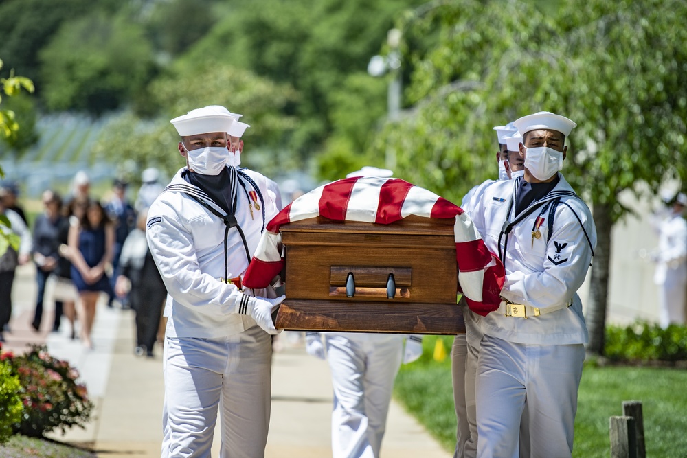 Military Funeral Honors Are Conducted For U.S. Navy Radioman 3rd Class Thomas Griffith in Section 60