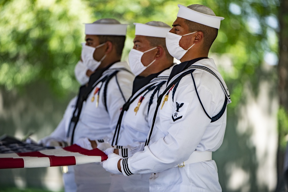 Military Funeral Honors Are Conducted For U.S. Navy Radioman 3rd Class Thomas Griffith in Section 60