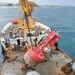 Coast Guard Cutter Willow services Aids to Navigation buoys in Puerto Rico ports