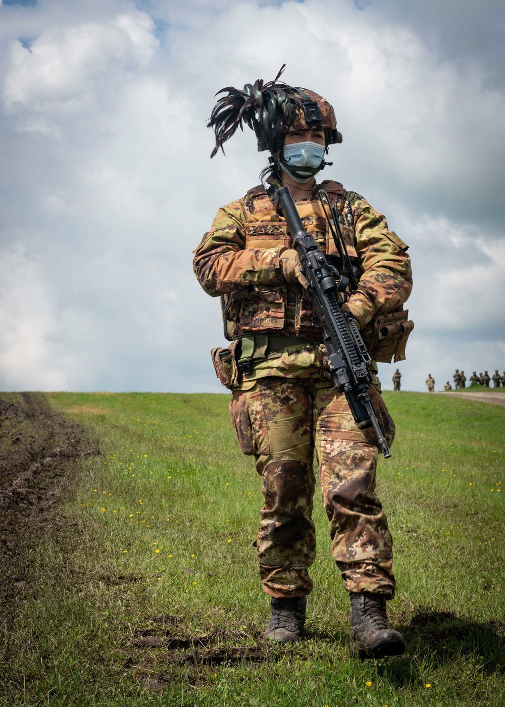 n Italian Soldier assigned to the 1st Mechanized Battalion ‘Bersaglieri’ conducts reconnaissance training during Exercise Steadfast Defender 2021