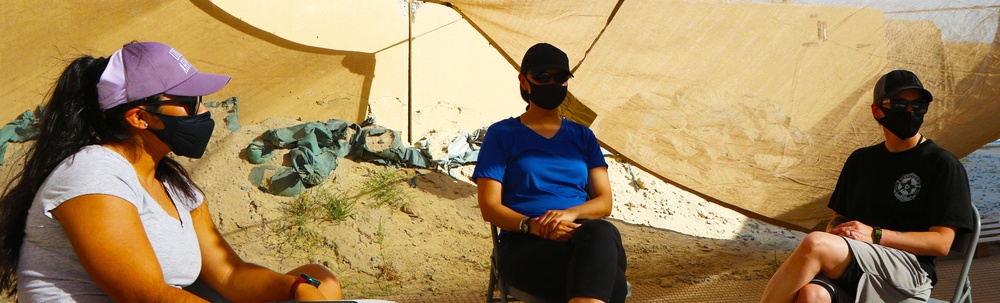 Mothers from 36th Infantry Division, Task Force Spartan, celebrate Mother's Day in Kuwait