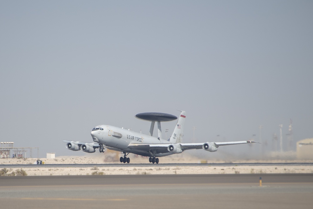 AWACS E-3 Sentry takes off in support of Desert Mirage III