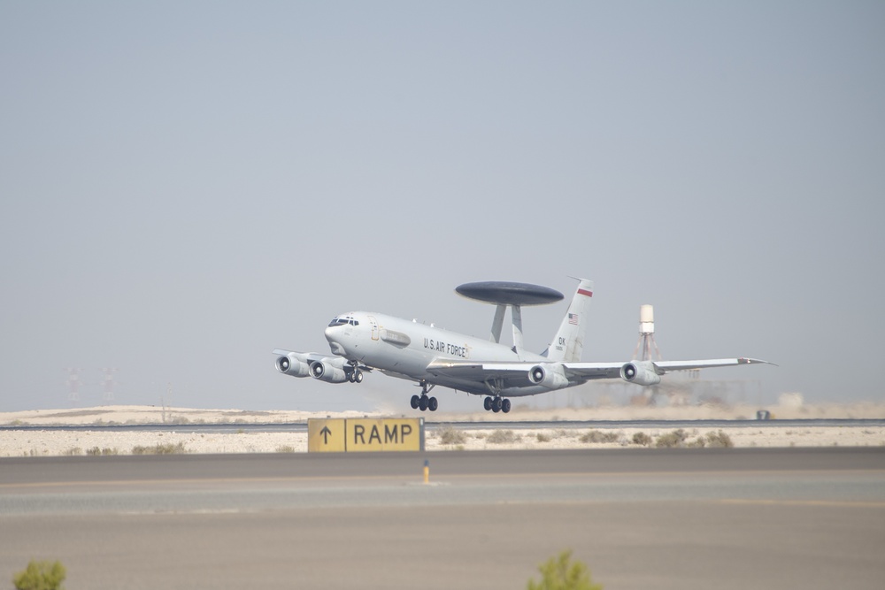 AWACS E-3 Sentry takes off in support of Desert Mirage III