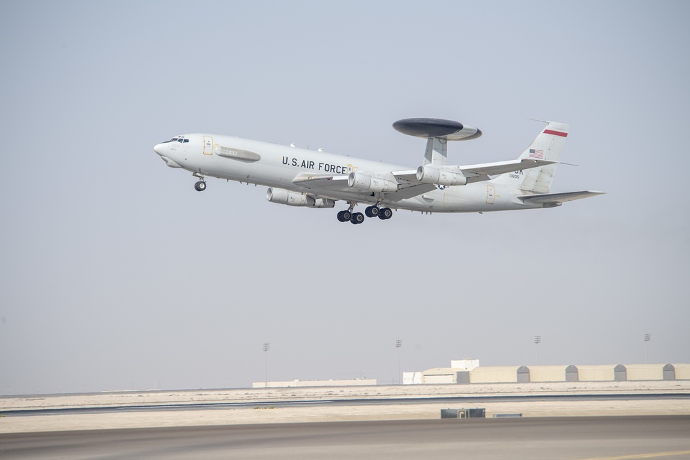 AWACS E-3 Sentry takes off in support of Desert Mirage III