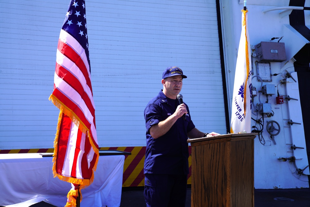 Coast Guard Cutter Stratton hosts at-sea change of command ceremony