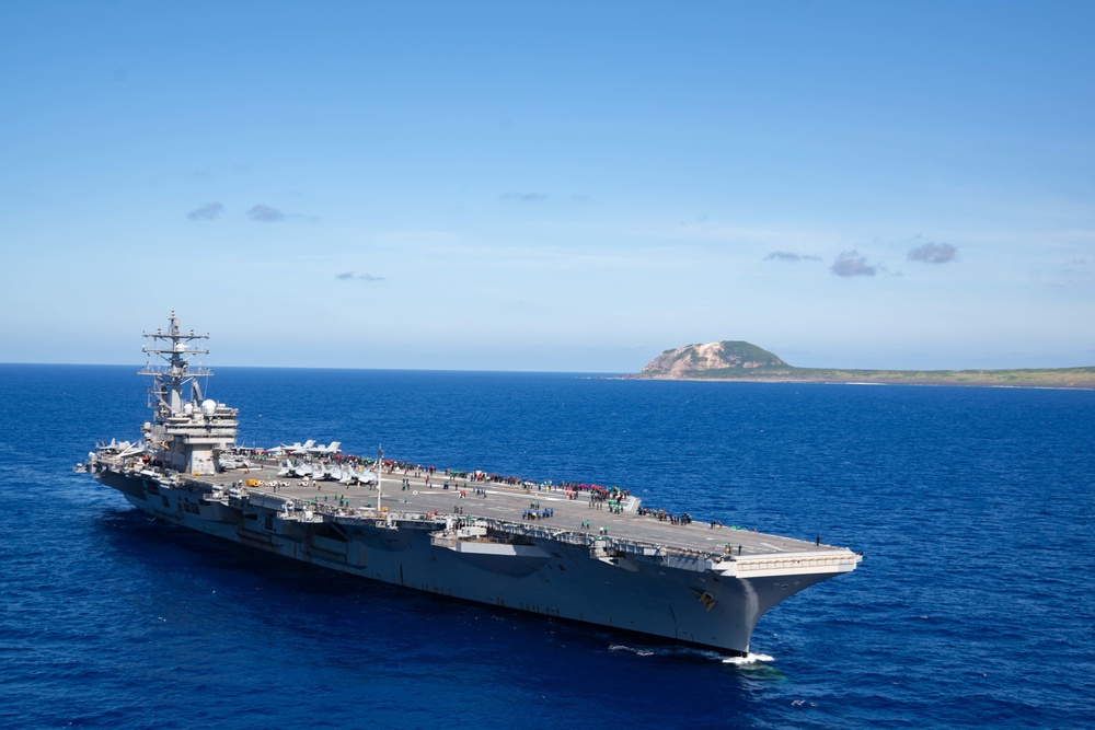 USS Ronald Reagan (CVN 76) Steams Off the Coast of Iwo To