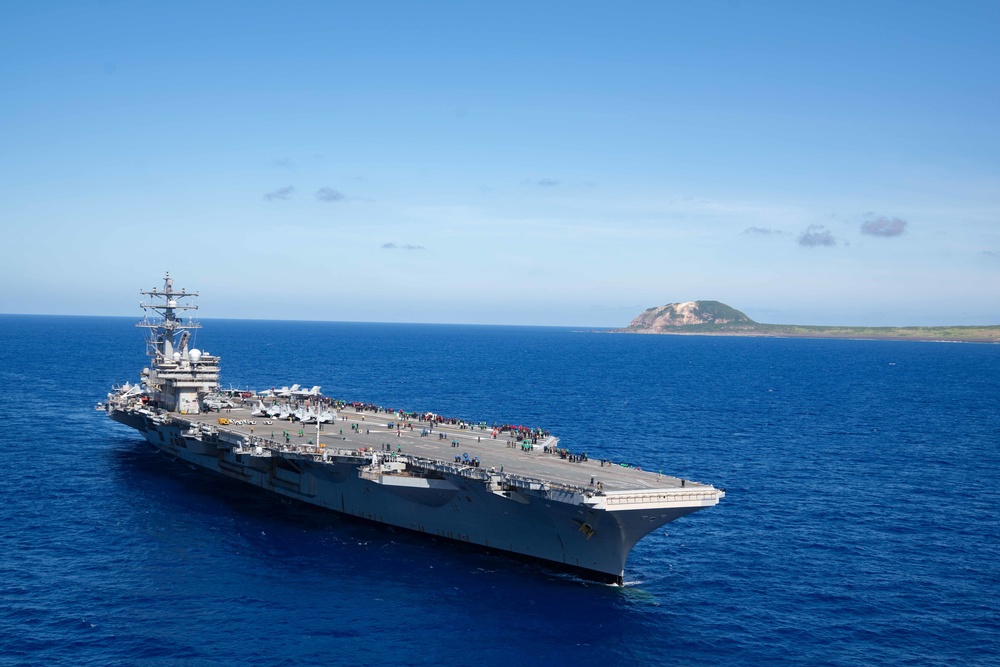 USS Ronald Reagan (CVN 76) Steams Off the Coast of Iwo To